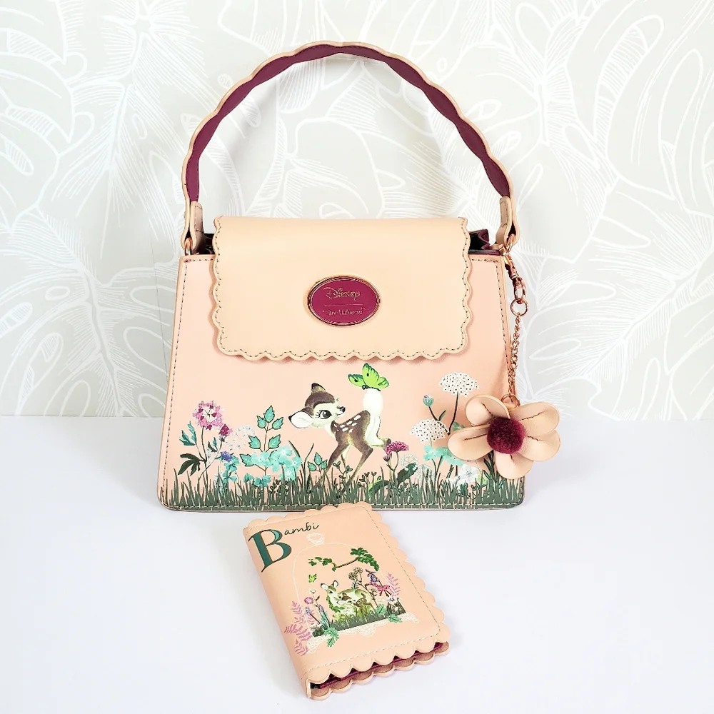 Disney Our Universe Bambi Watercolor Portrait Handbag & Matching Wallet Set